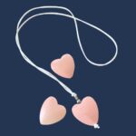 Pink wooden heart necklace