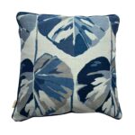 Blue leaf scatter cushion