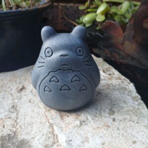 Totoro-Inspired Concrete Figurine – Handmade Garden or Shelf Decor