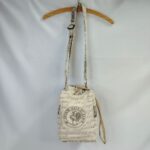 Vintage Script Canvas Bucket Bag