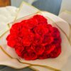 red rose satin bouquet