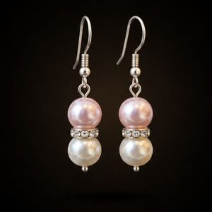Willow Blush Pink and White Shell Pearl Earrings