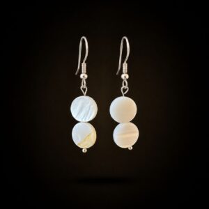 Mother-of-Pearl Disc Drop Earrings