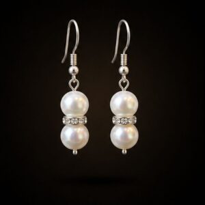 Freshwater Pearl and Crystal Spacer Earrings
