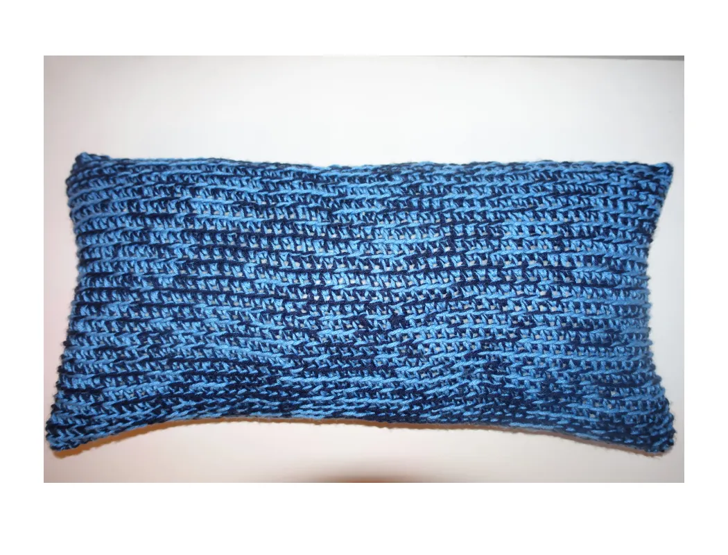 Navy & Slate Blue Textured Cushion