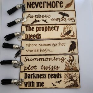Pyrography Wooden Bookmarks - Gothic Book Club