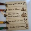 Pyrography Wooden Bookmarks - Garden Lover Collection