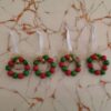 Christmas Tree Decor - Green and Red wood bead wreath