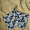 Handmade Quilted Patchwork Pot Holders - Blue & Floral (Set of 2)